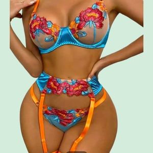 Super Sexy Women's Lace Embroidered Lingerie Set. NWT.